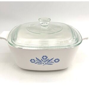 Corning Ware Blue Cornflower Casserole 1 1/2 QT P-1 1/2-B w/Lid P-7-C Vintage